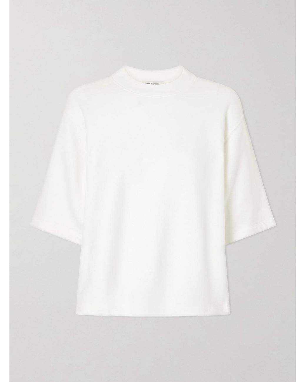 Twp White Mock-Neck Cotton-Jersey T-Shirt