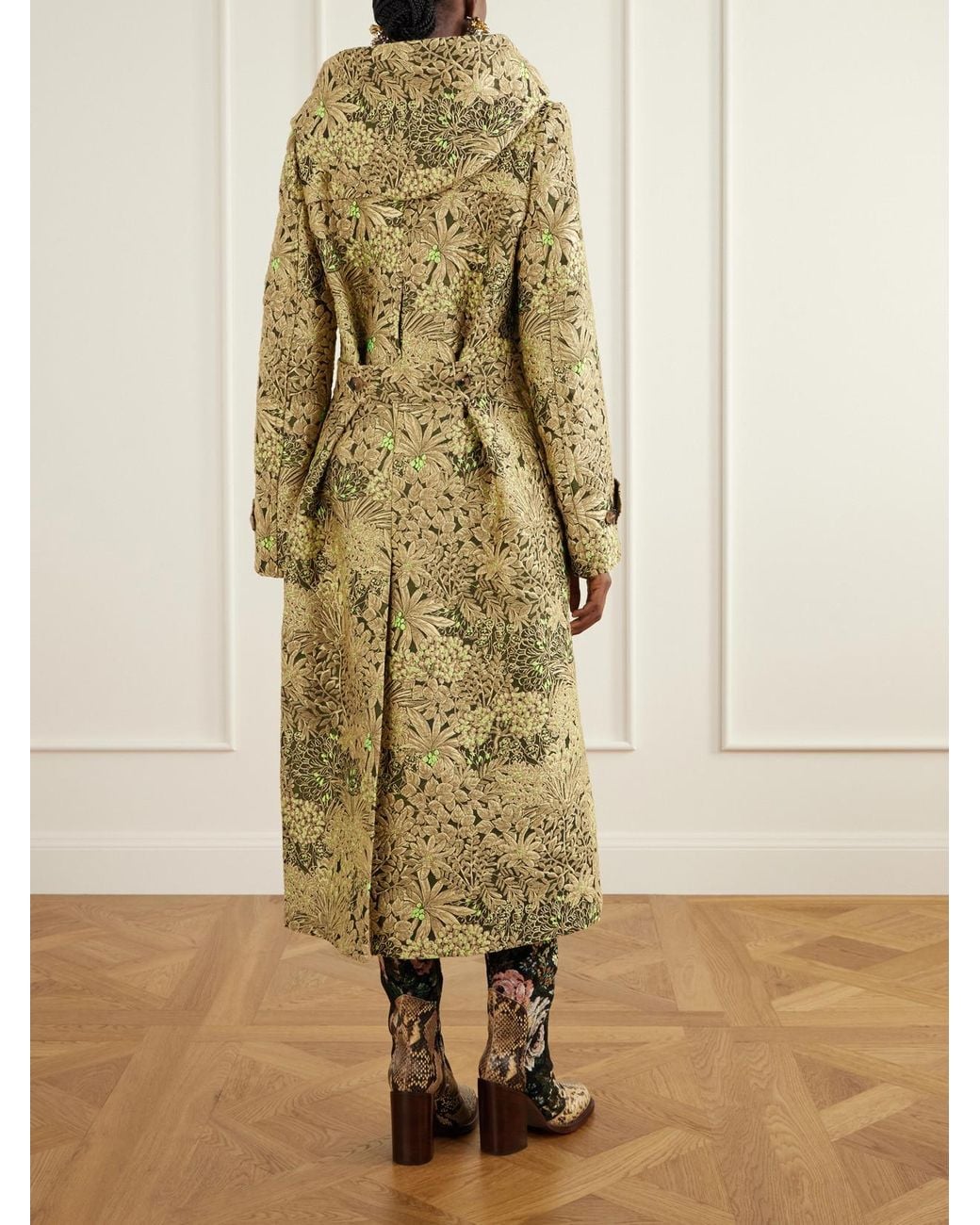 Dries Van Noten Metallic Paisley-Jacquard Brocade Coat