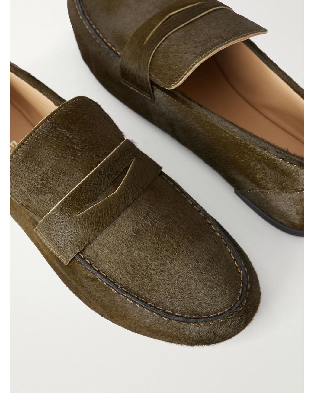 Jamie Haller Green The Penny Calf Hair Loafers