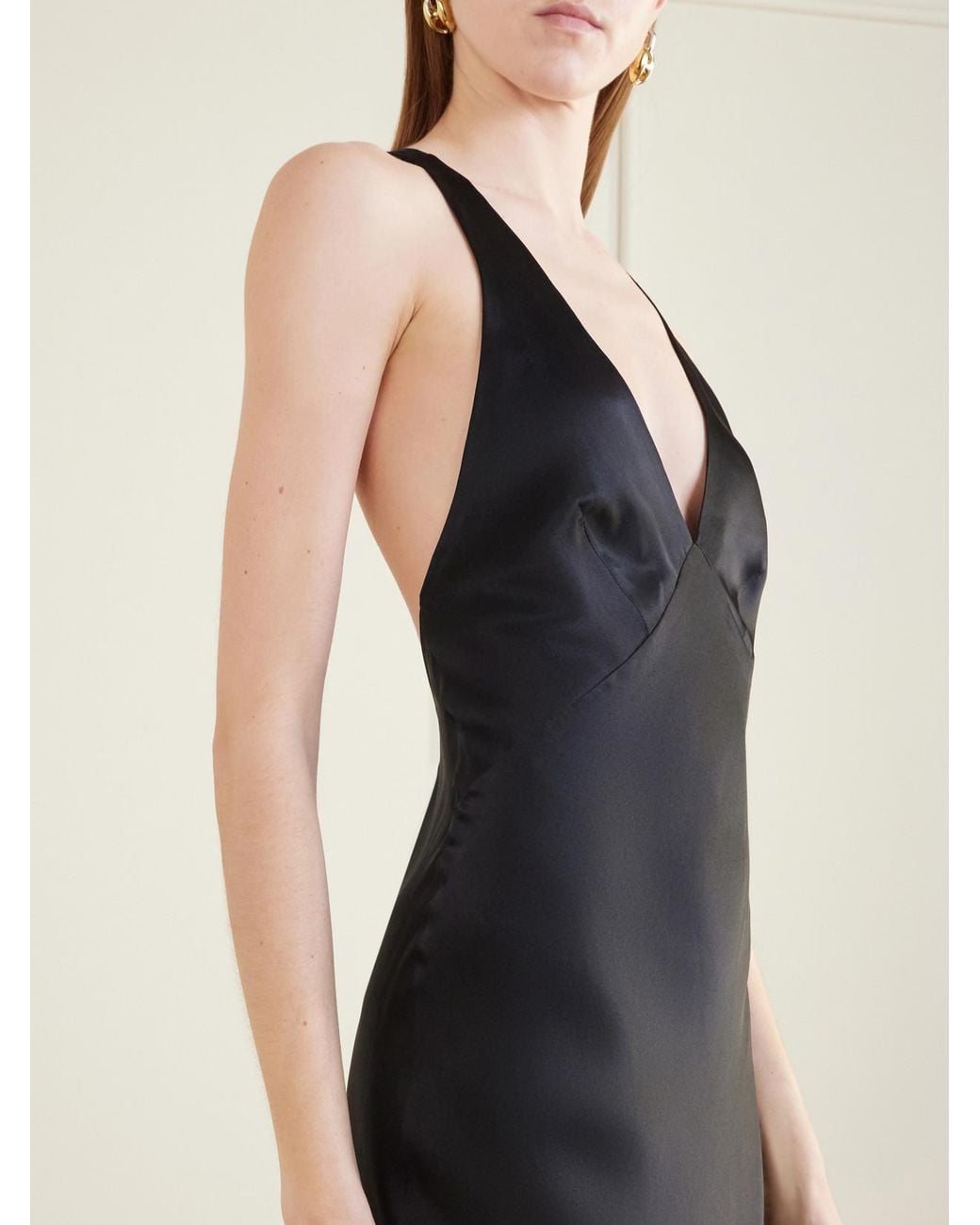 Nili Lotan Blue Aline Silk-Charmeuse Gown