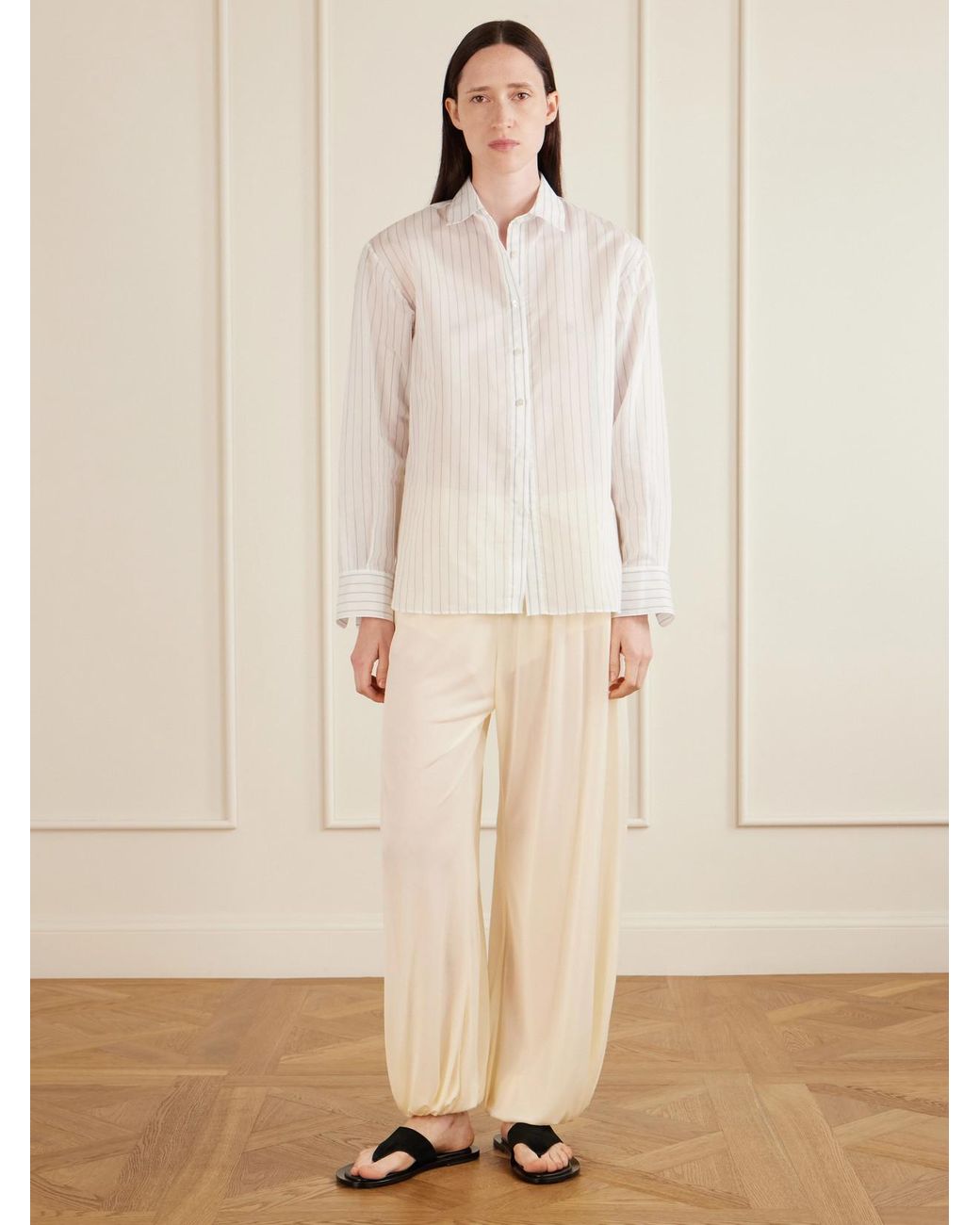 Aflalo Natural Lolana Satin-Jersey Balloon Pants