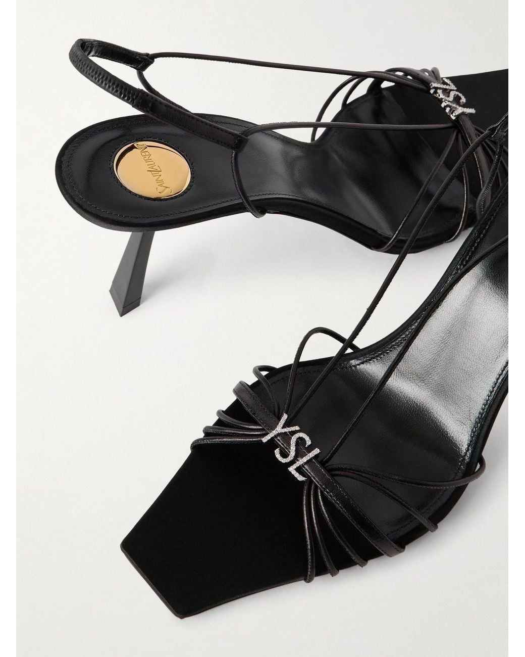 Saint Laurent Natural Jerry Logo-Embellished Leather Slingback Sandals