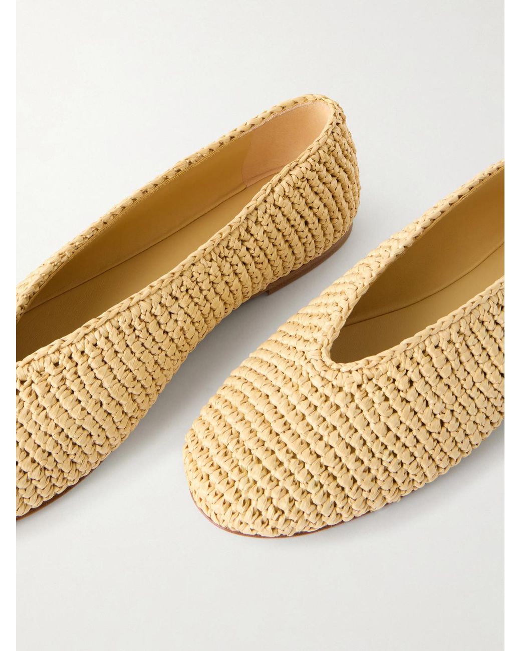 Bottega Veneta Natural Rosa Intrecciato Leather Ballet Flats