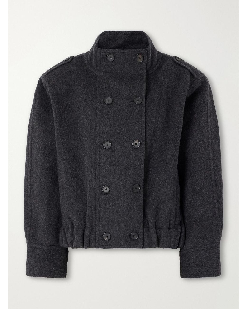 Sea Black Lona Wool Coat