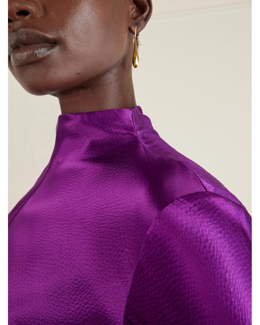 FFORME Purple Mila Satin Maxi Dress