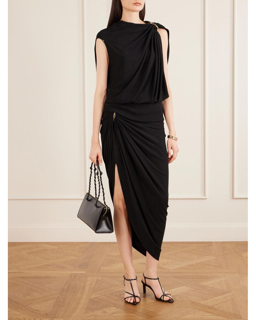 Sportmax Black Lacuna Embellished Jersey Blouse