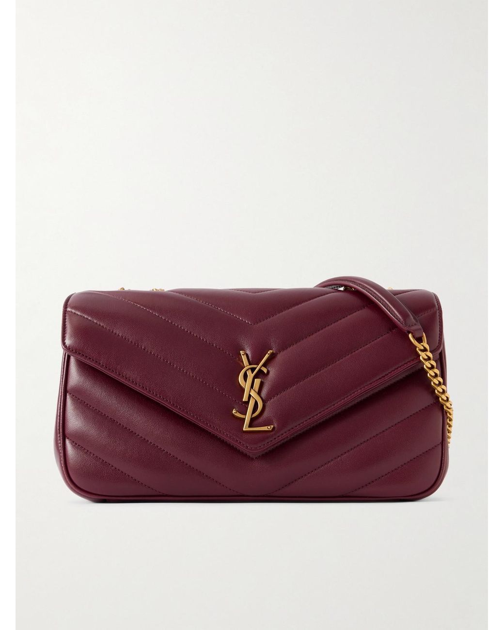 Saint Laurent Purple Loulou Matelassé Leather Shoulder Bag
