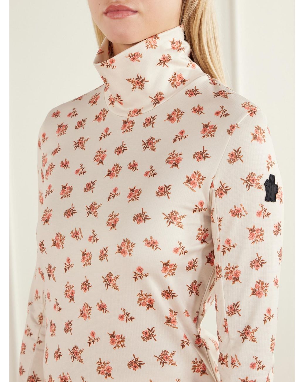 Moncler Natural Floral-Print Stretch-Jersey Base Layer