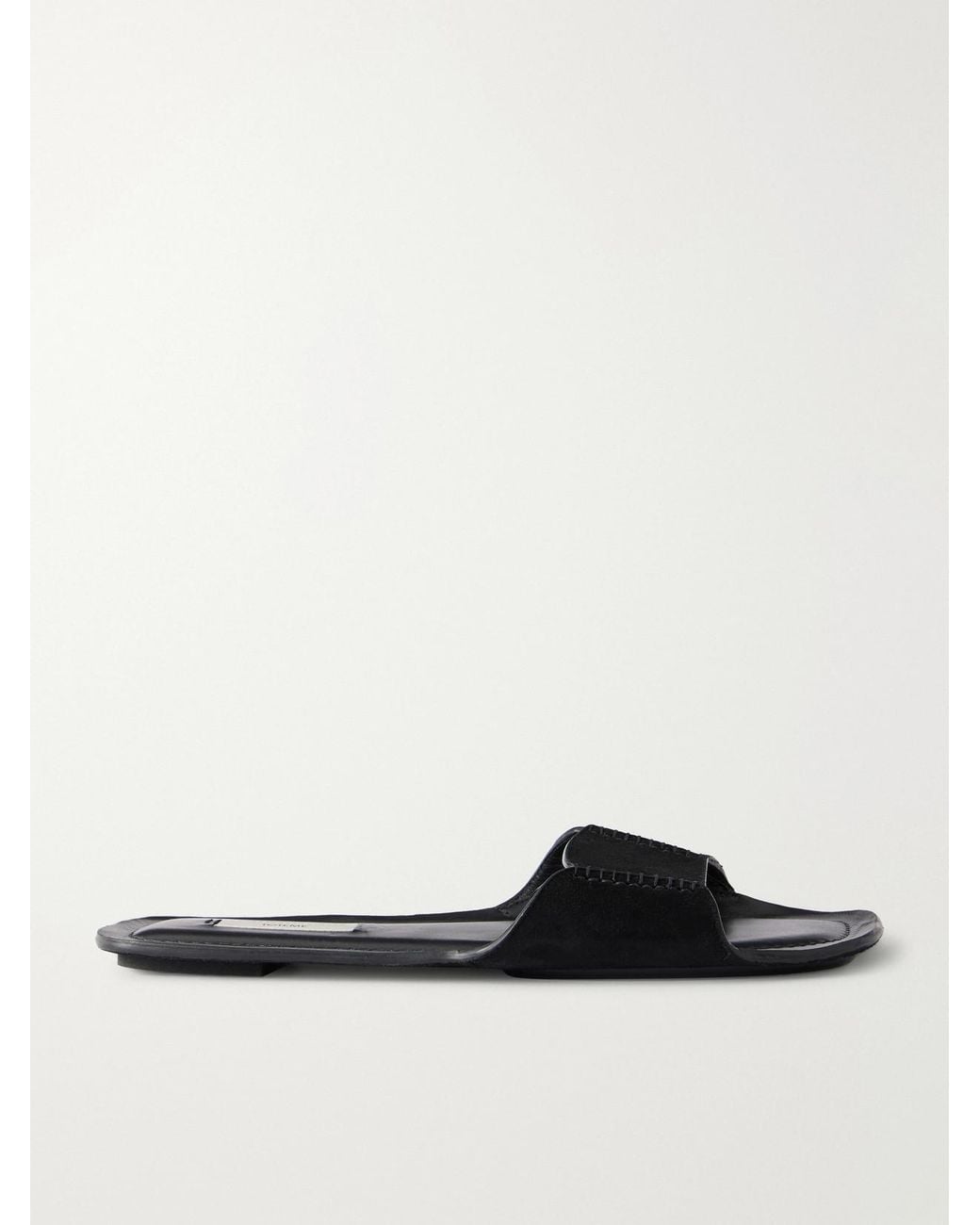 Totême White Suede Slides