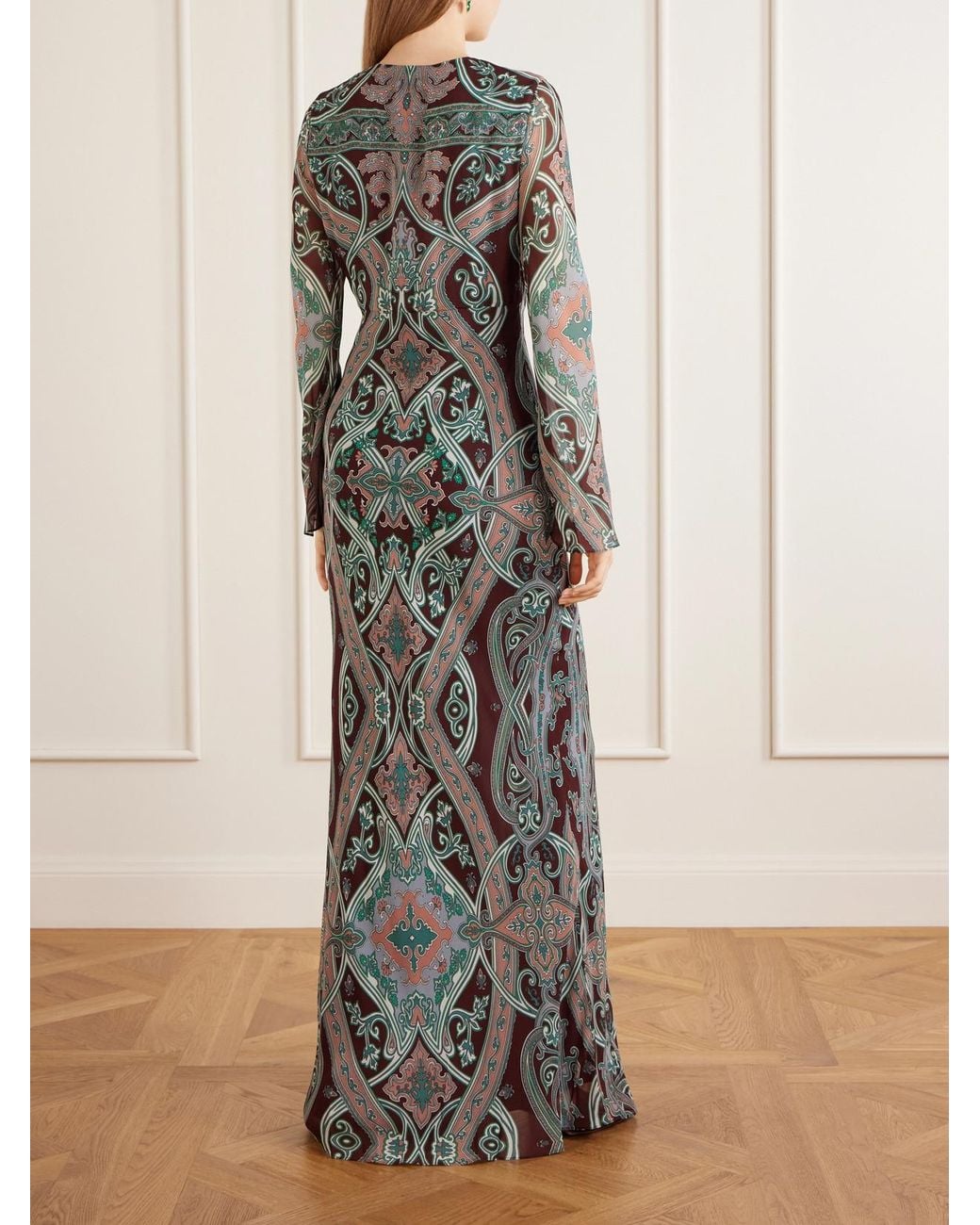 Veronica Beard Multicolor Daciana Printed Silk-Georgette Maxi-Dress