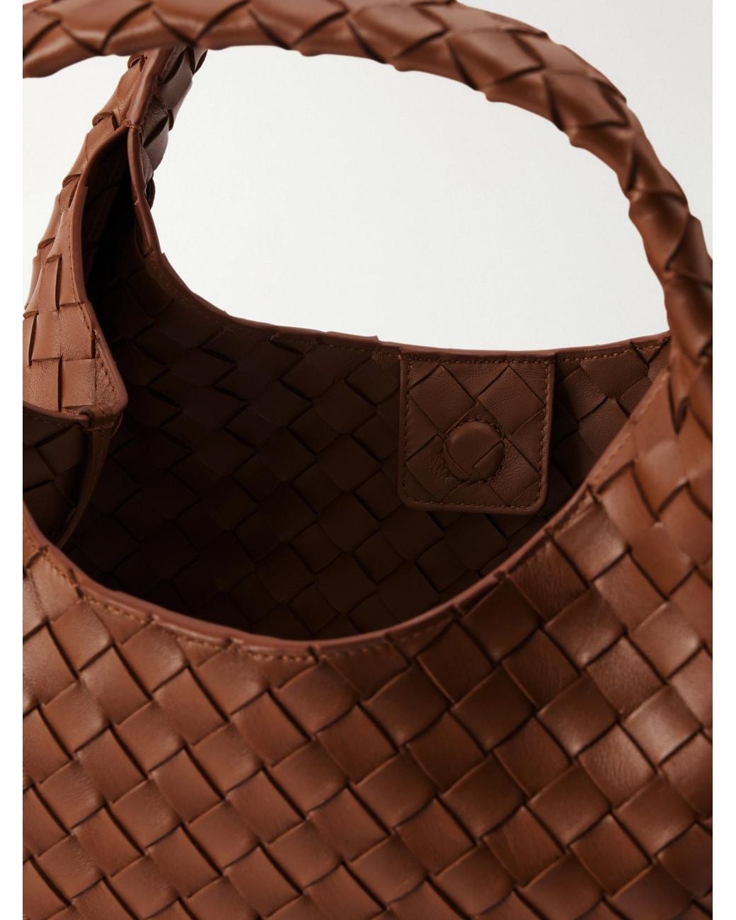 Bottega Veneta Brown Campana Large Intrecciato Leather Shoulder Bag