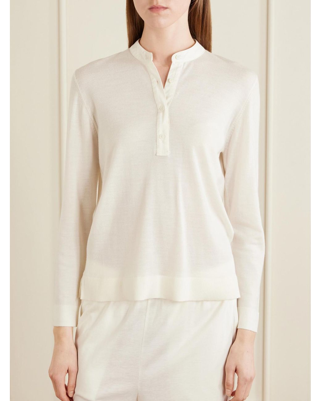 Totême White Wool And Silk-Blend Sweater