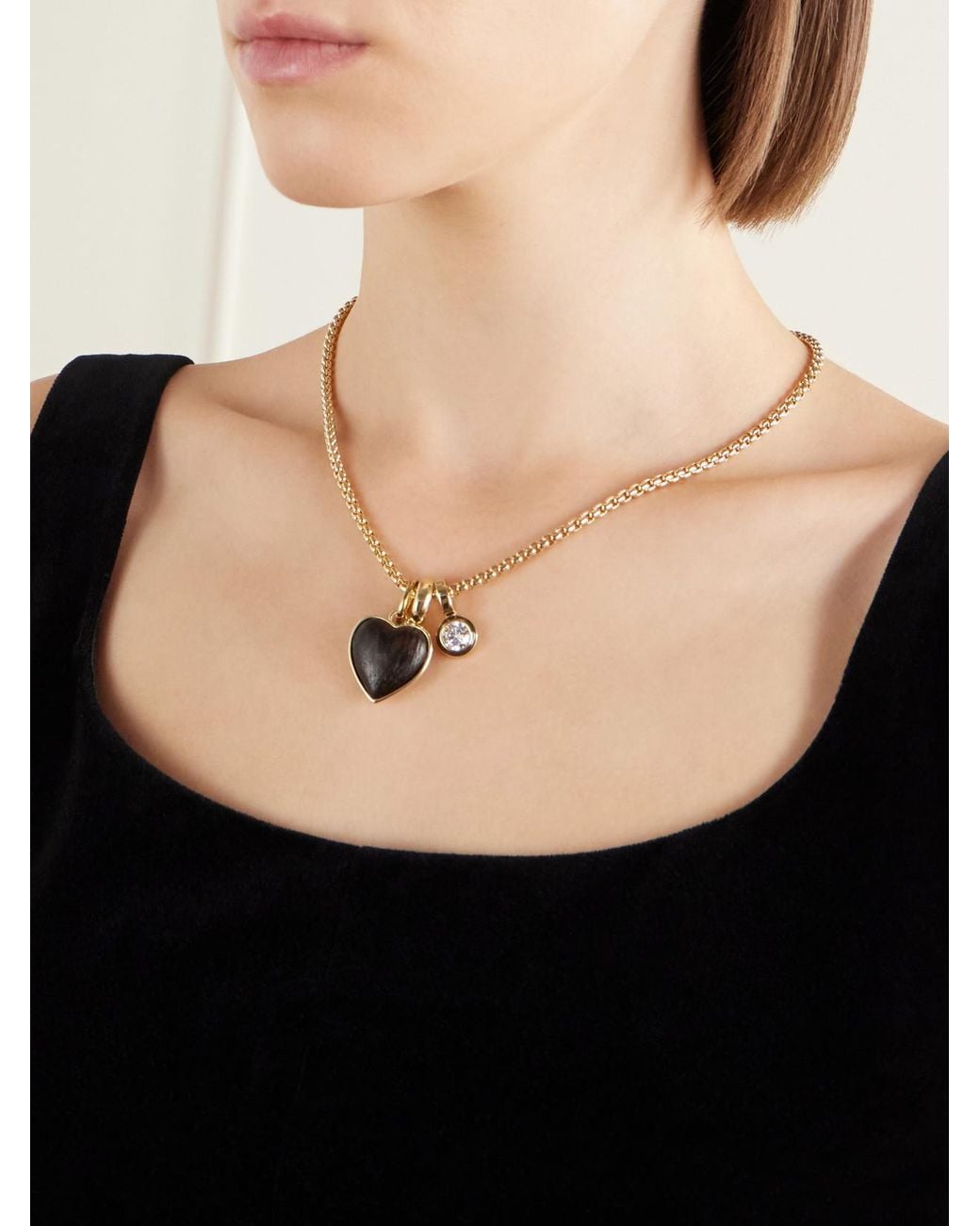 Roxanne Assoulin White The Mini Simple Wood Heart-Tone Necklace