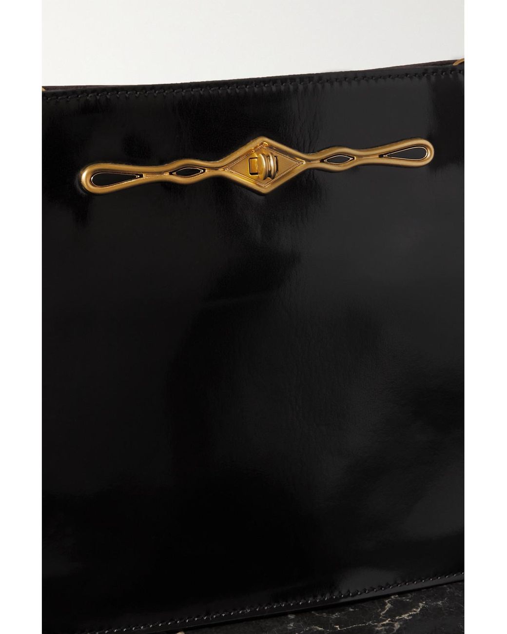 Metier Black Fernando Jorge Stowaway Embellished Patent-Leather Shoulder Bag