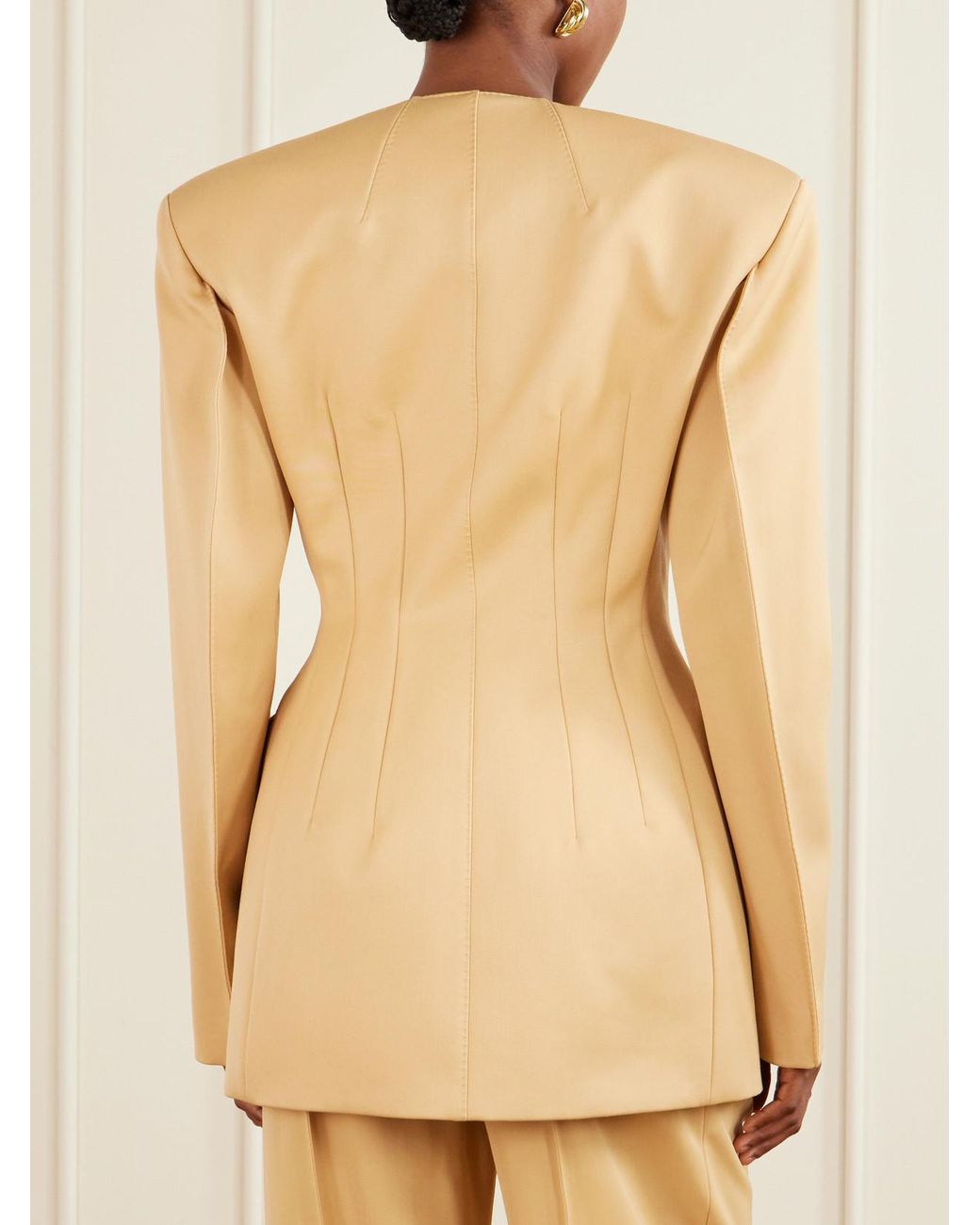 Wardrobe NYC Natural Rhw Double-Breasted Twill Mini Dress
