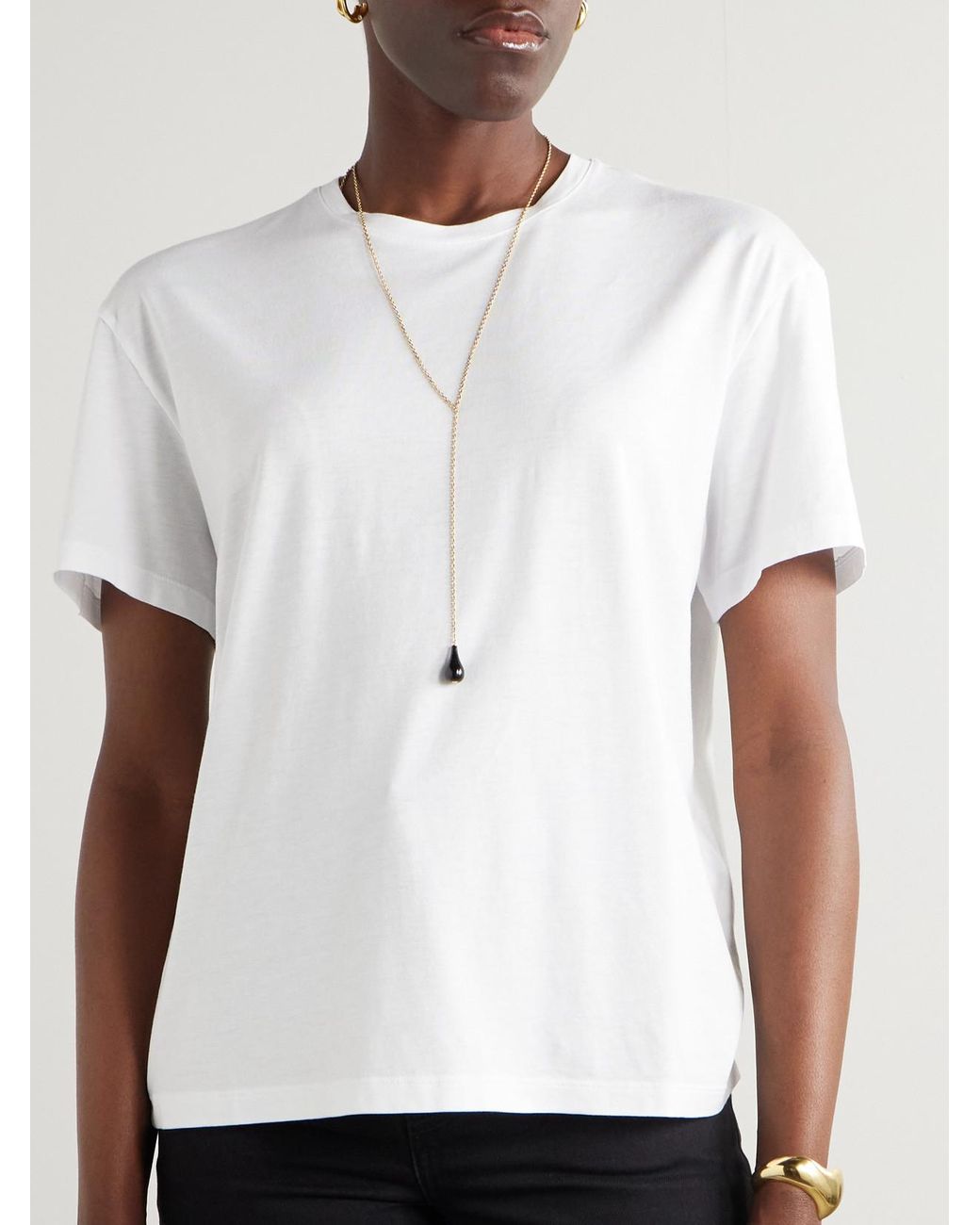 Totême White Garderob Tencel Lyocell And Organic Cotton-Blend Jersey T-Shirt