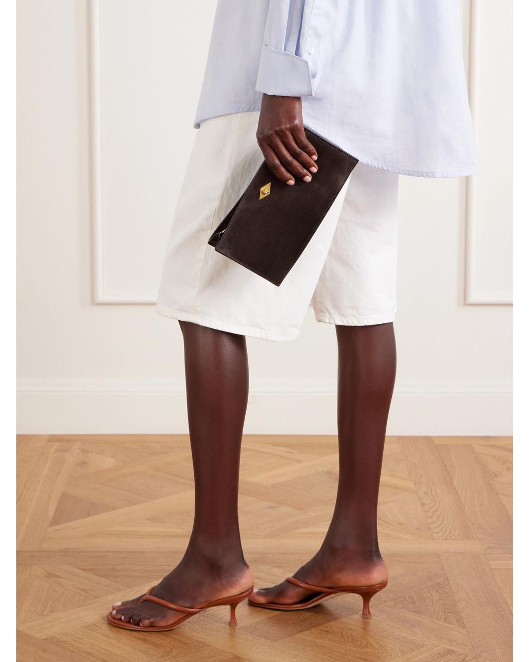 Metier Brown Ease Suede Clutch