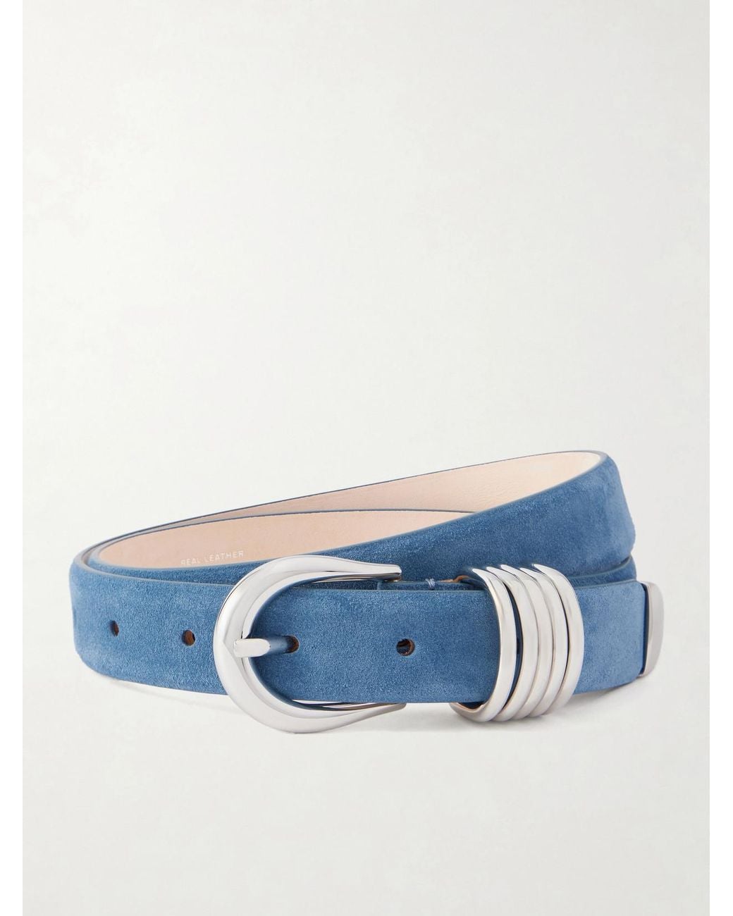 DEHANCHE Blue Hollyhock Suede Belt