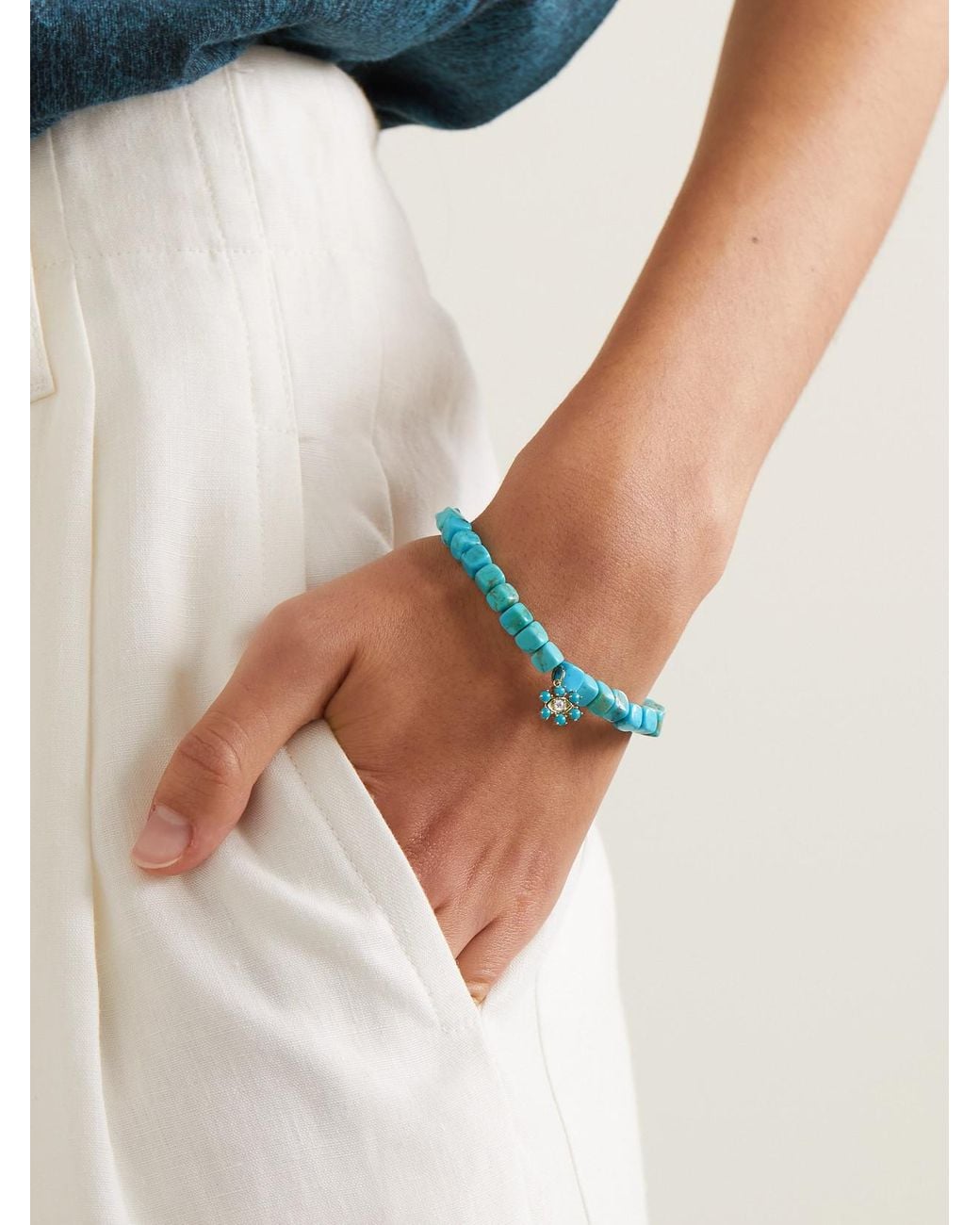 Sydney Evan Blue Eye 14-Karat Bracelet