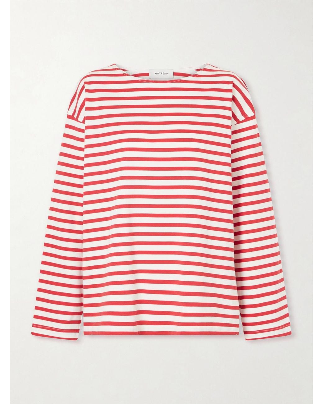 Matteau Red Breton Striped Cotton-Jersey T-Shirt