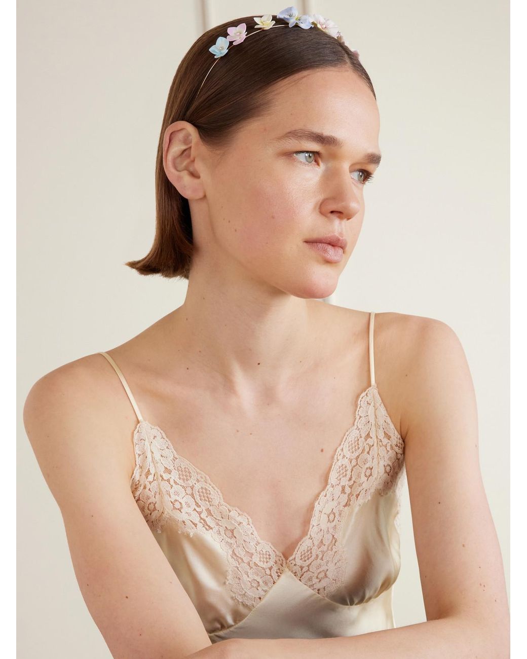 Jennifer Behr White Anarosa Flower Headband