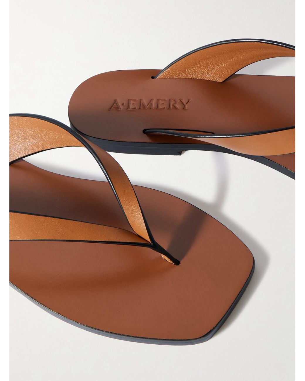 A.Emery Brown Kinto Leather Flip Flops
