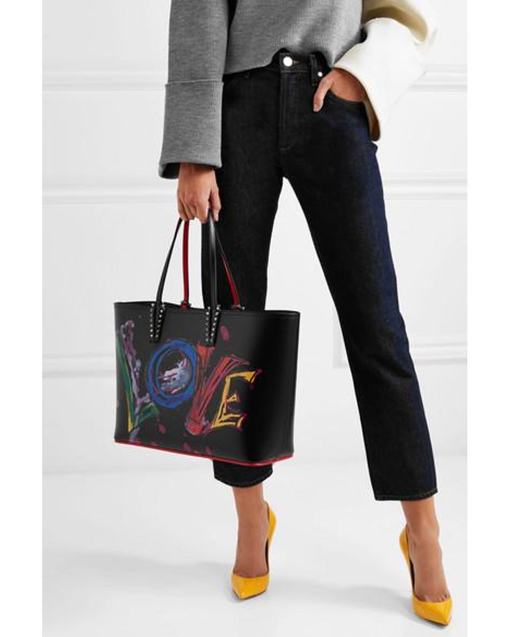 Christian Louboutin Paris Love Cabata Tote Bag