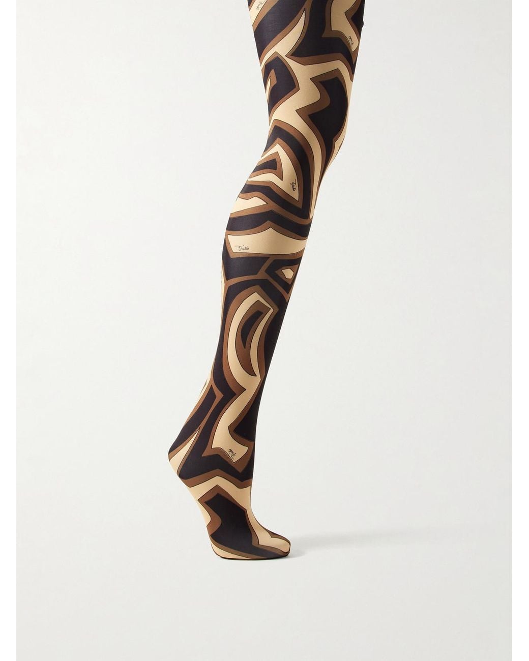 Emilio Pucci White Printed Tights