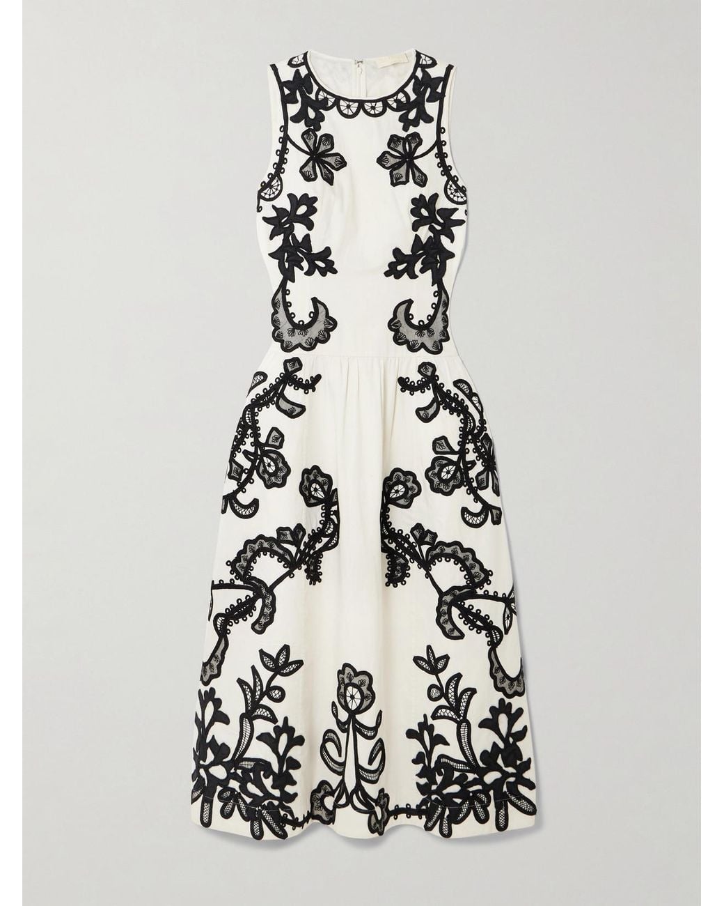 white christmas dresses Light Blue Stripe Floral Appliqué Dress - Midi Dresses main image 0