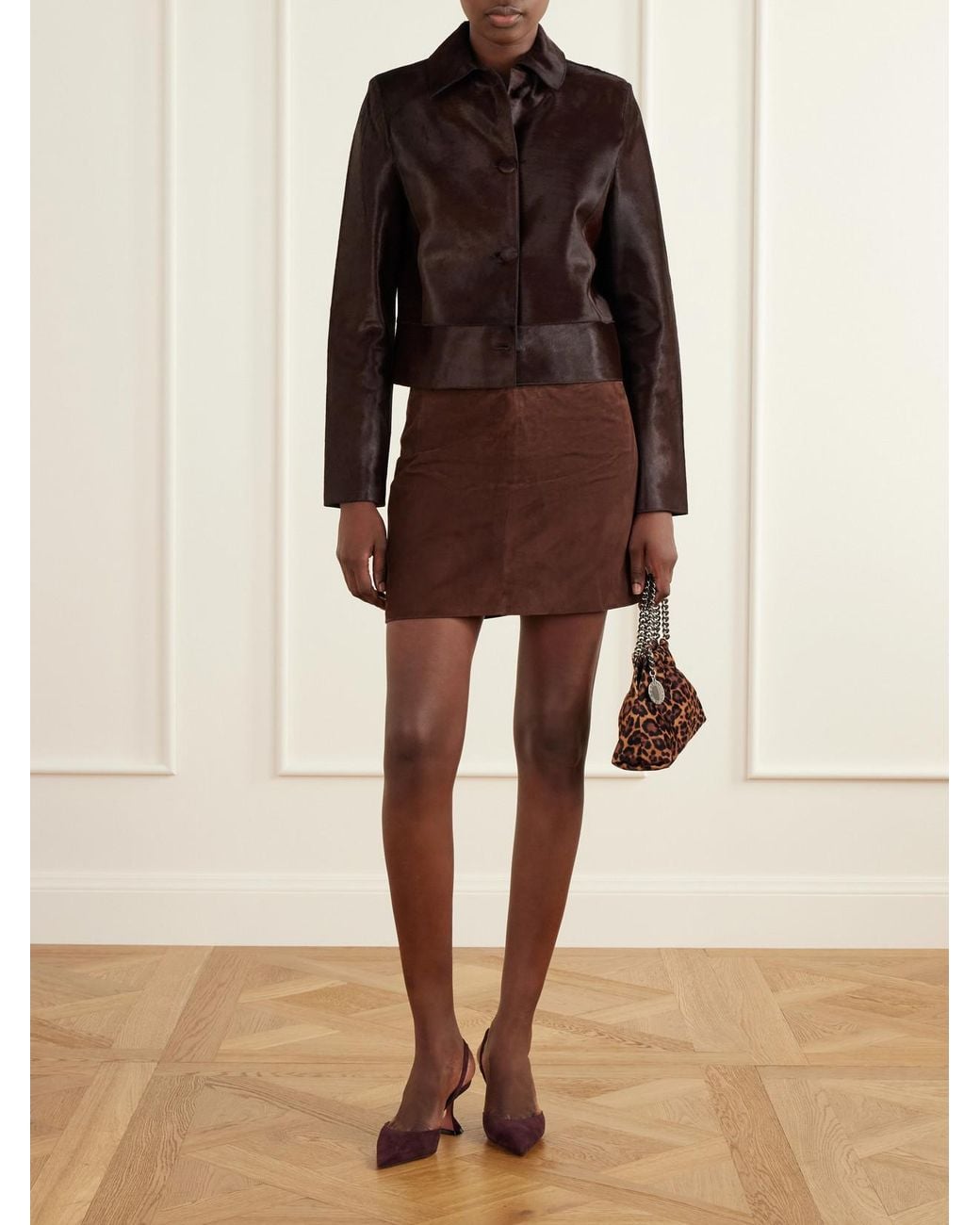 Nour Hammour Brown Hadley Calf Hair Jacket