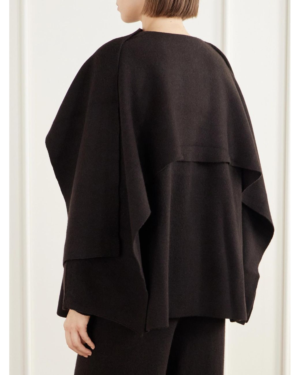 Lisa Yang Black Nessa Scarf-Detailed Double-Faced Cashmere Coat
