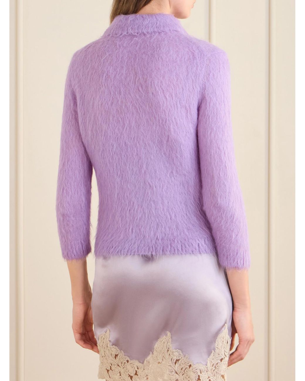 Chloé Purple Alpaca-Blend Polo Sweater