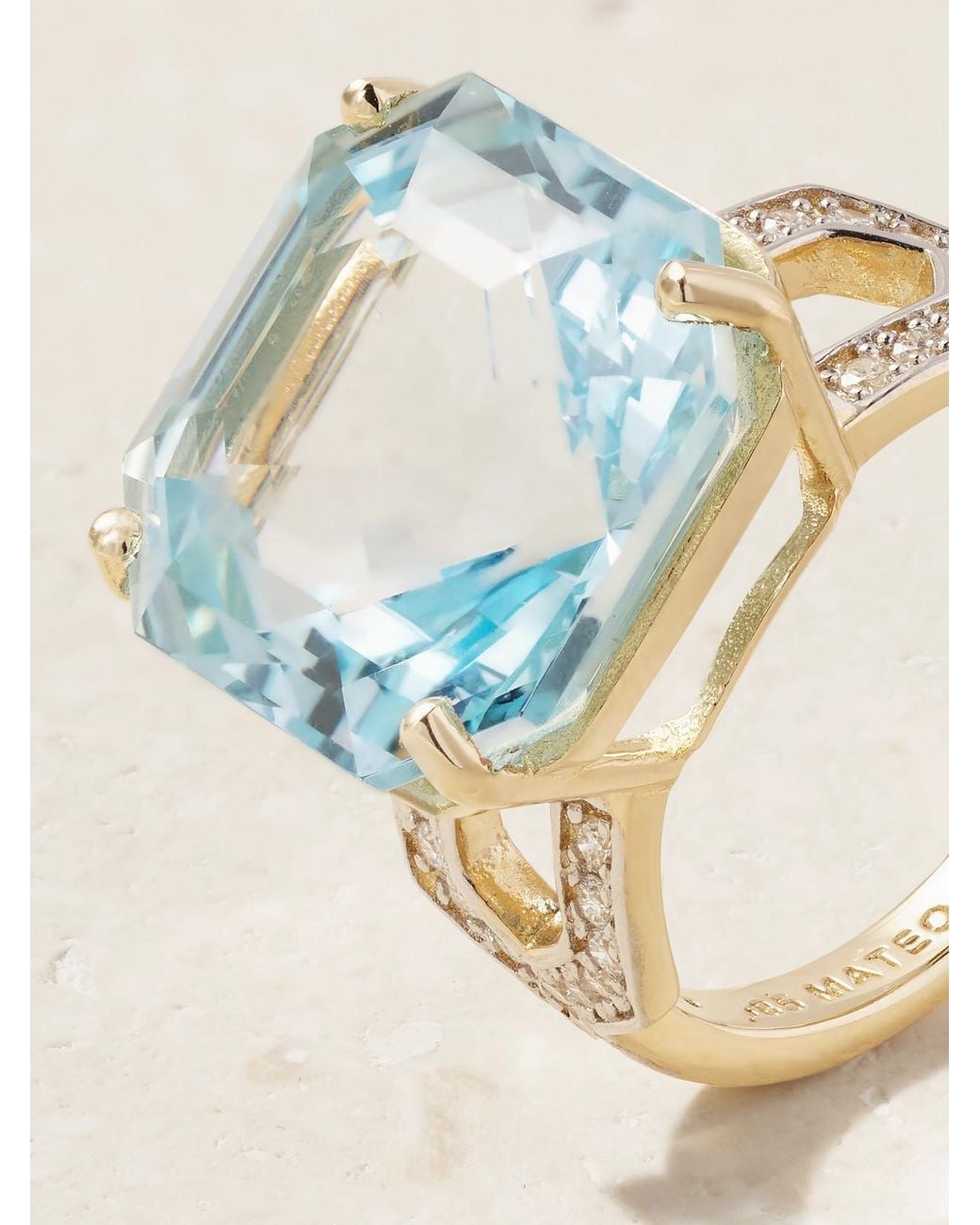 Mateo Blue 14-Karat, Topaz And Diamond Ring