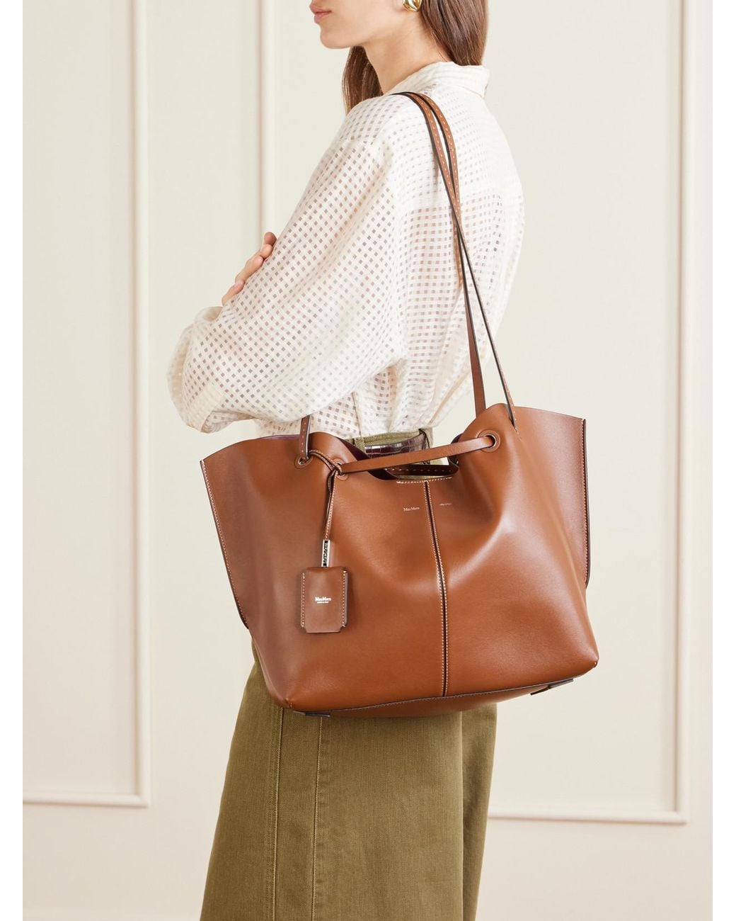 Max Mara Brown Leather Shoulder Bag