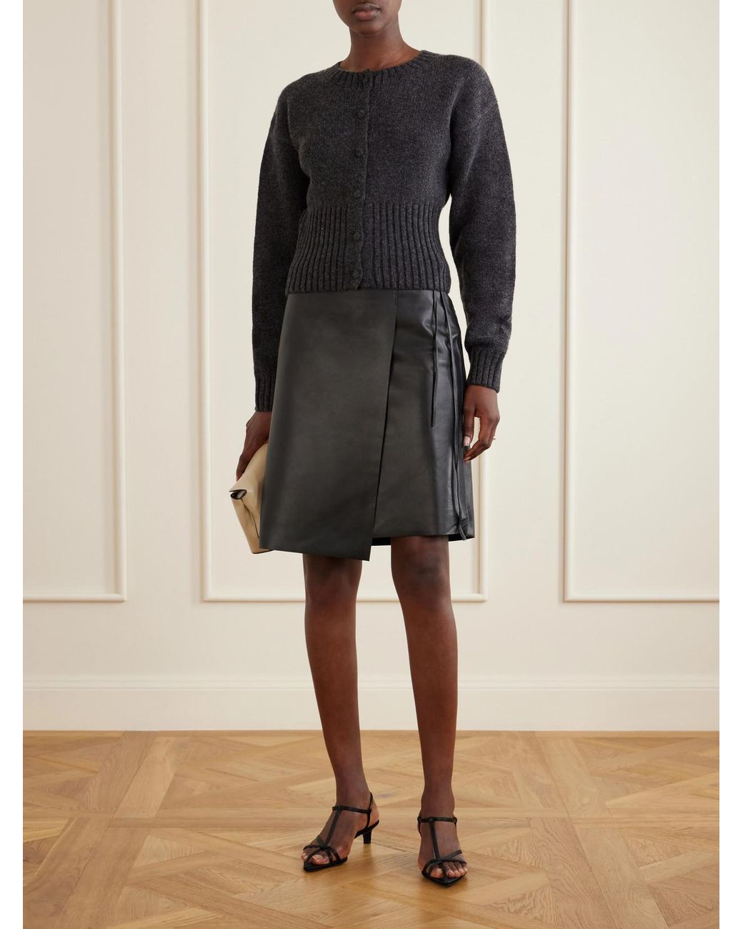 St. Agni Black Cropped Wool Cardigan