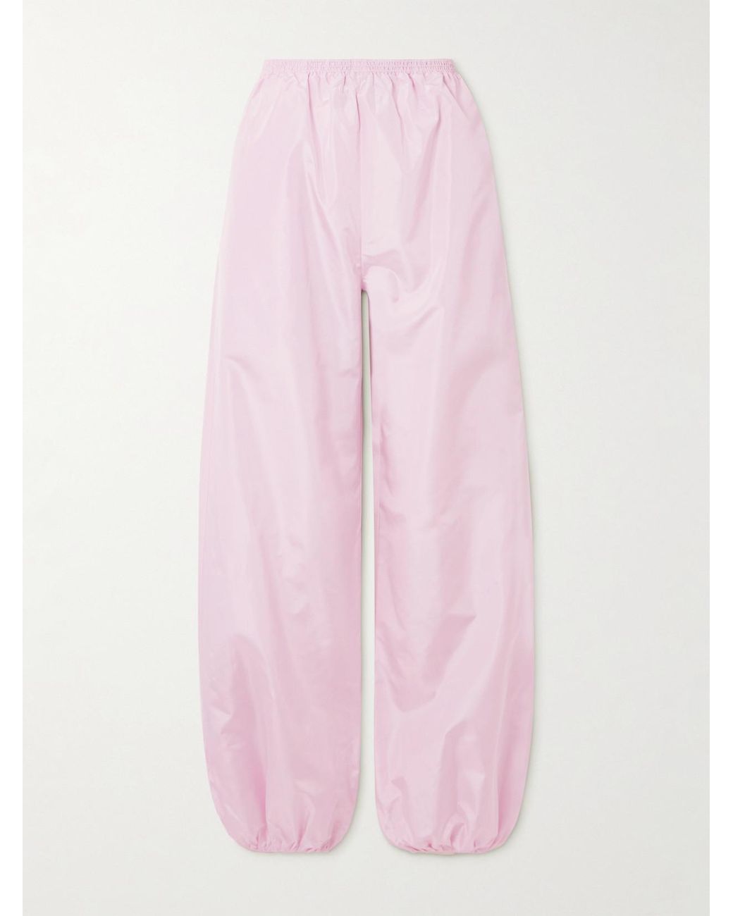 Alaïa Pink Silk-Taffeta Balloon Track Pants
