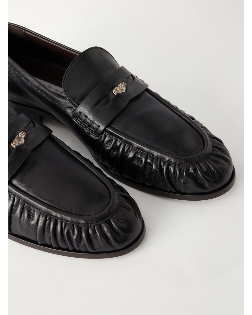 Emme Parsons Black Girona Leather Penny Loafers