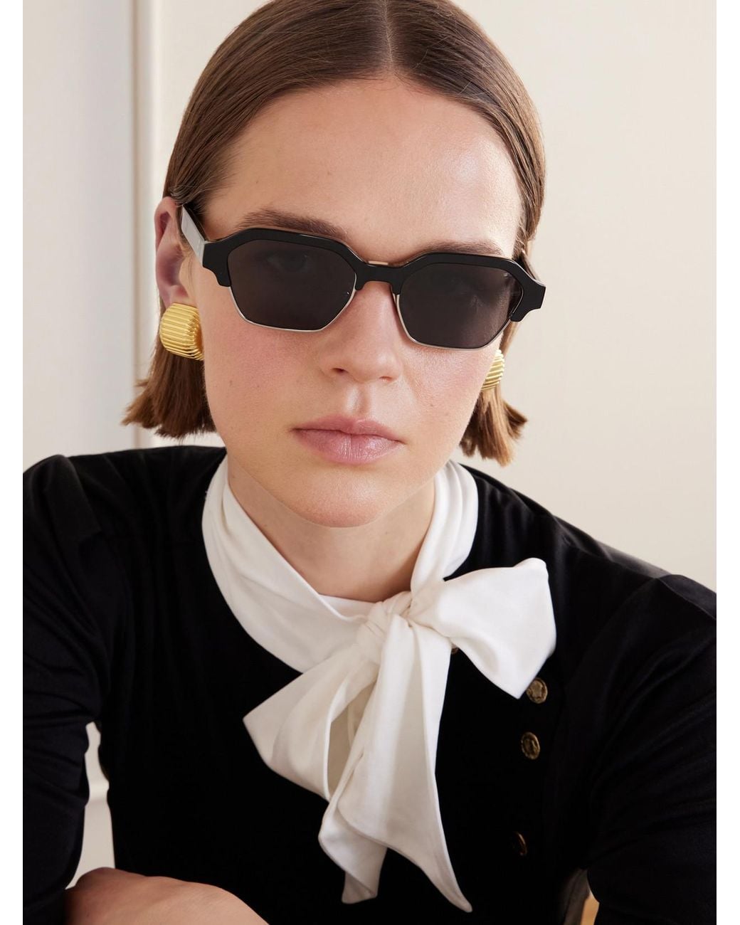Céline Black Square-Frame Acetate Sunglasses