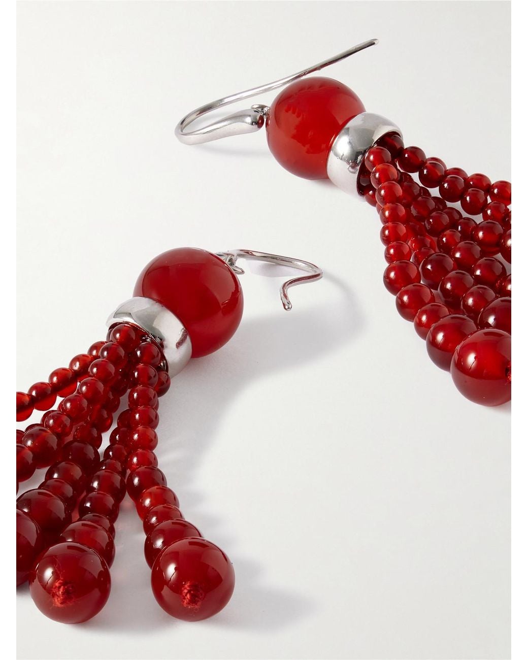 Le Sundial Red Venice Opera Tasselled Carnelian Earrings
