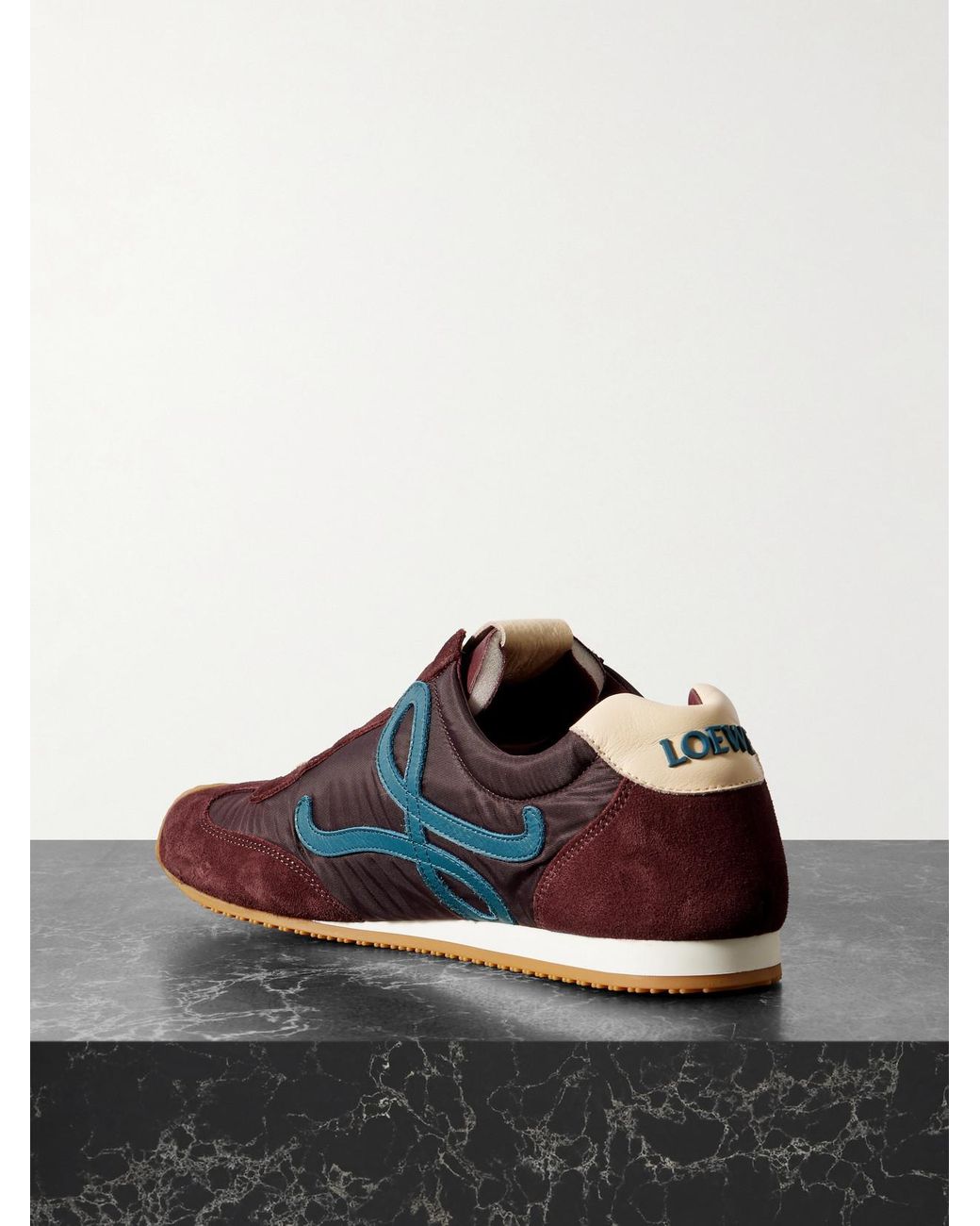 Loewe Black Ballet Runner 2.0 Logo-Appliquéd Shell, Suede And Leather Sneakers
