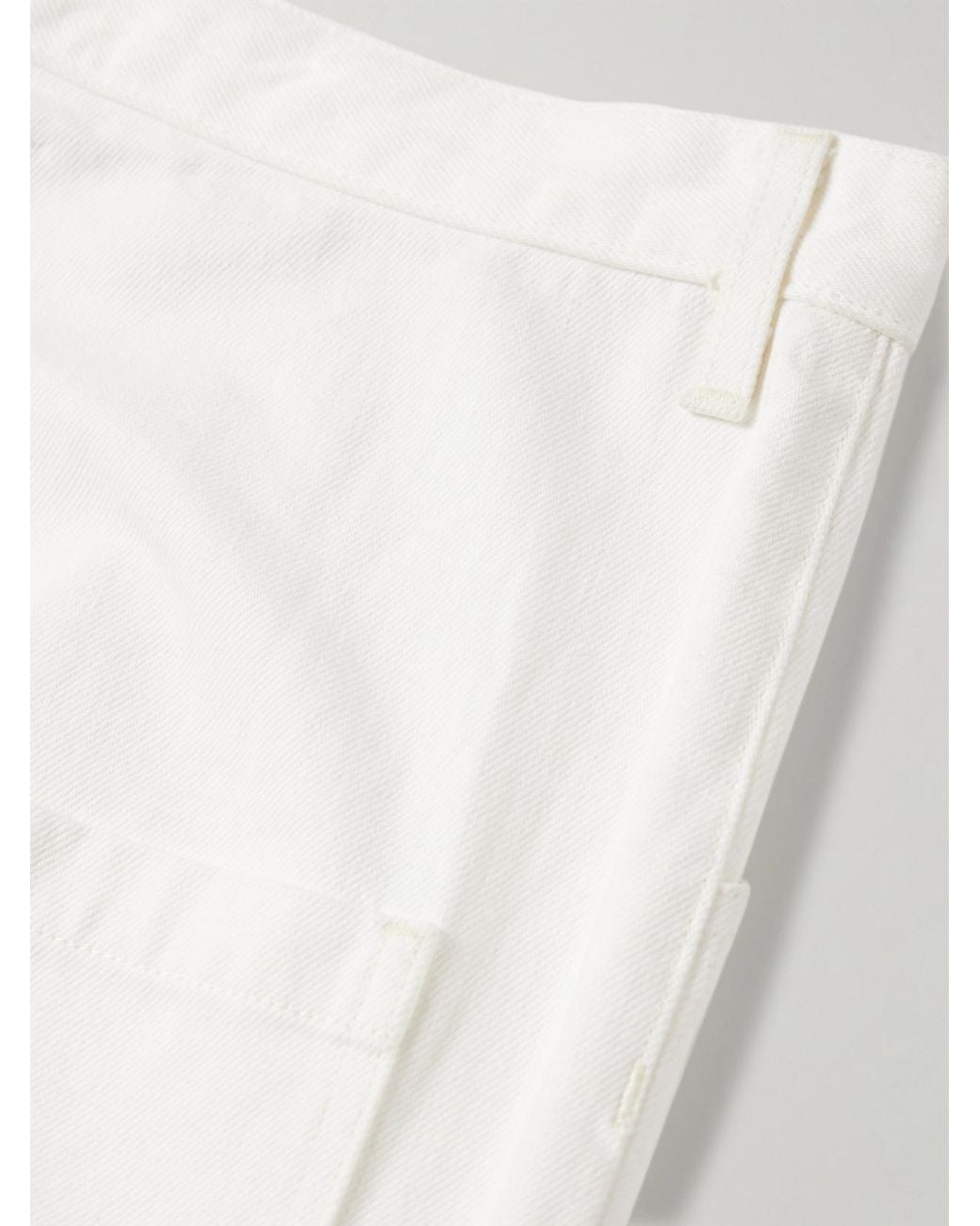 Nili Lotan White Shon Cotton-Blend Twill Tapered Pants