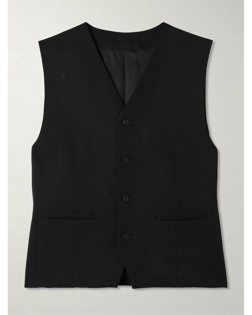 Ssstein Black Belted Wool-Gabardine Vest