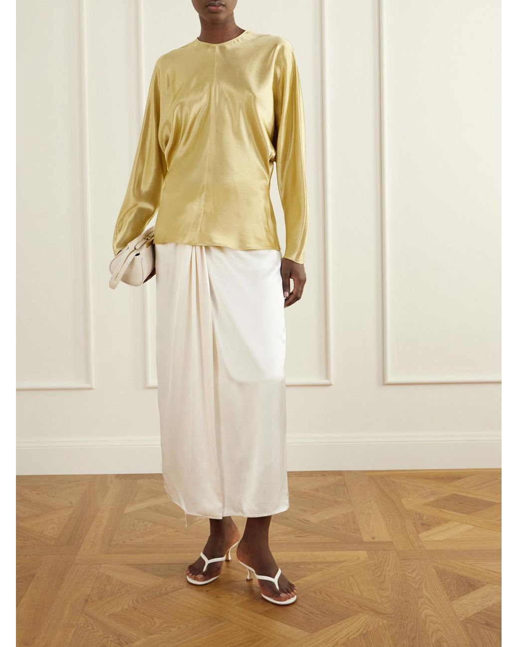 FFORME Yellow Sylvie Satin Blouse