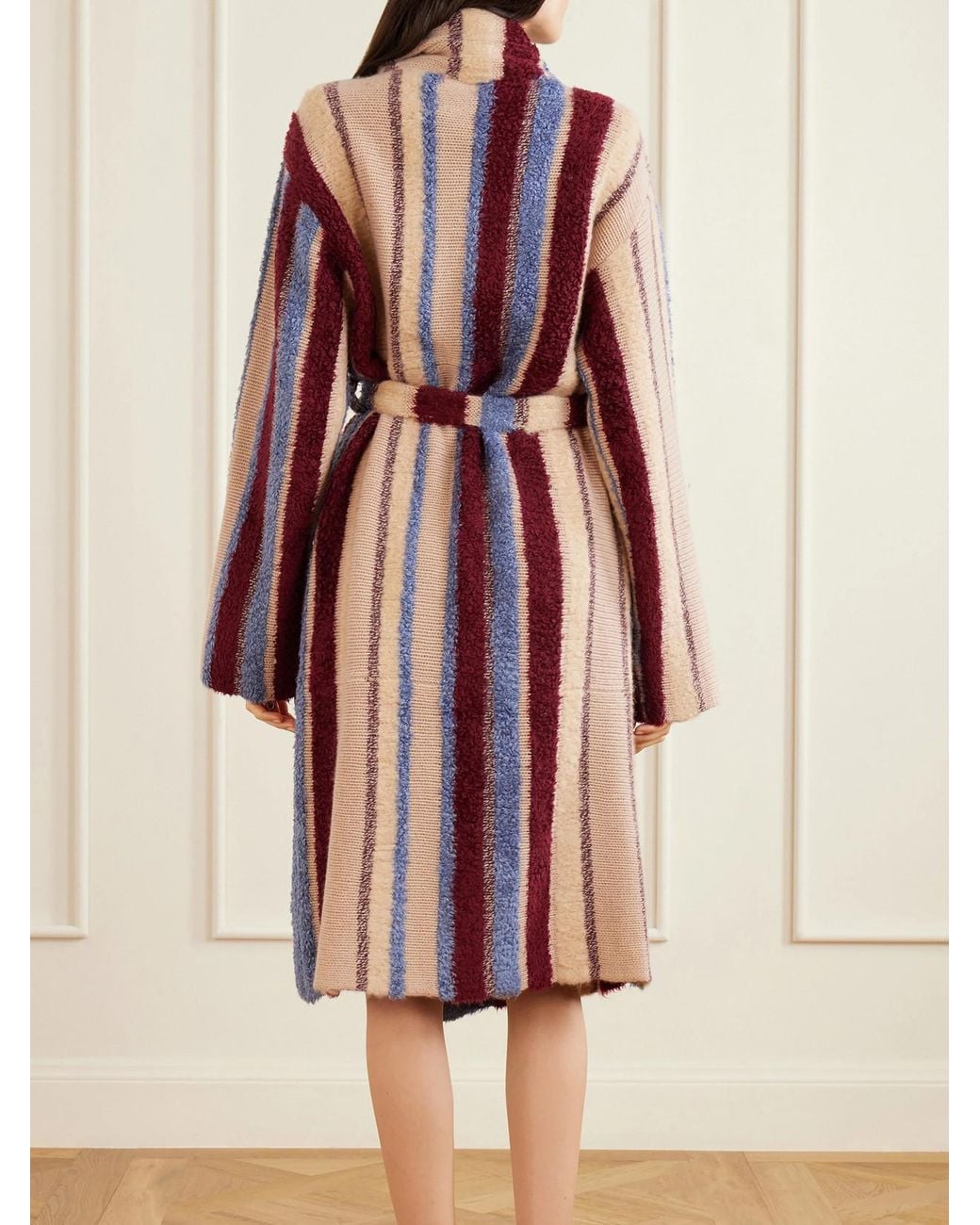 The Elder Statesman Multicolor Striped Cashmere And Silk-Blend Robe