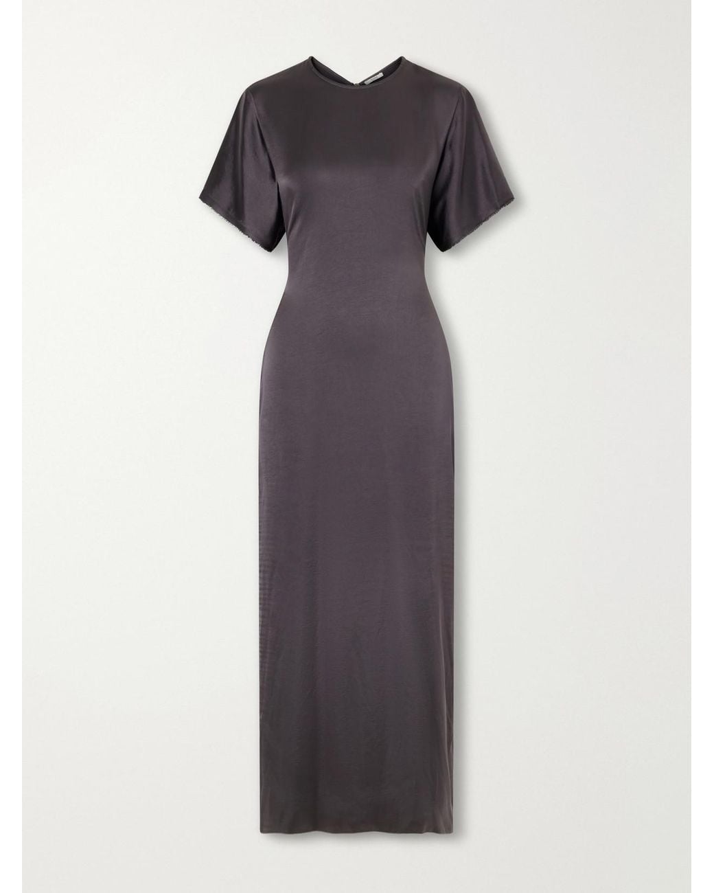 FFORME Metallic Imogen Draped Satin Maxi Dress
