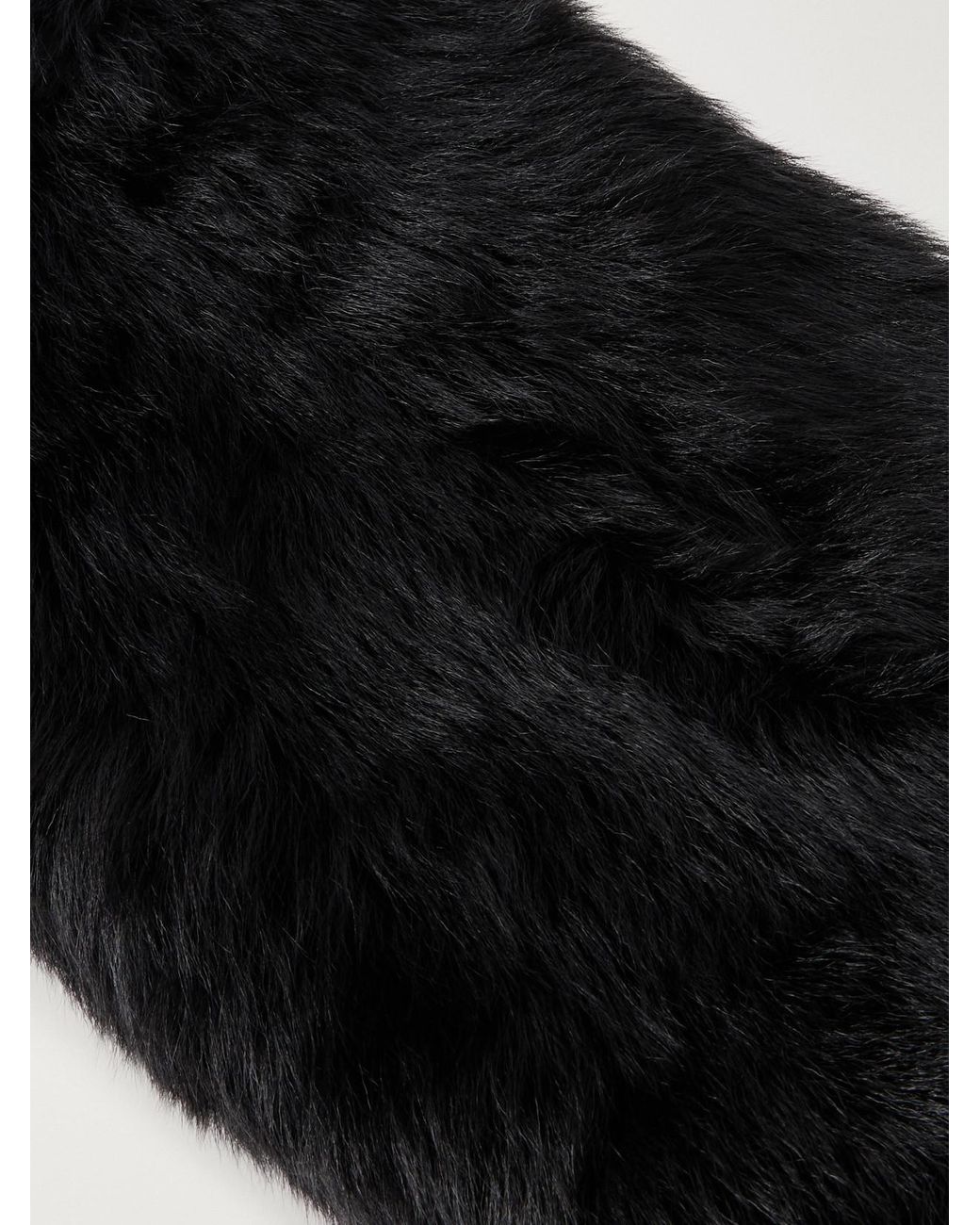 Saint Laurent Black Shearling Gloves