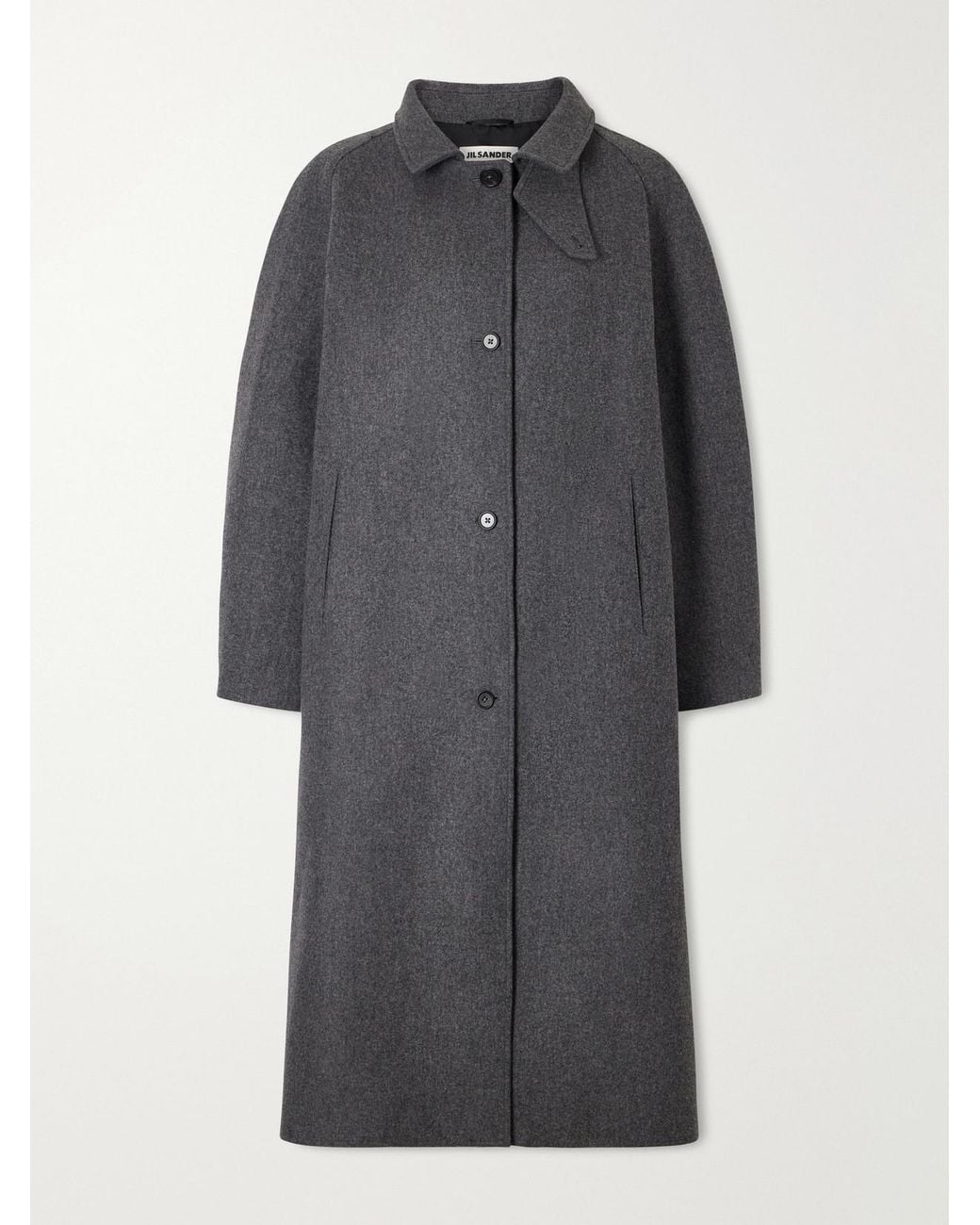 Jil Sander Gray Wool-Blend Coat