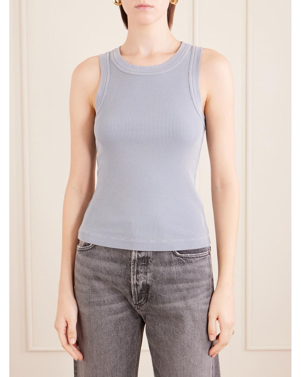 Citizens of Humanity Purple Isabel Ribbed Jersey Tank
