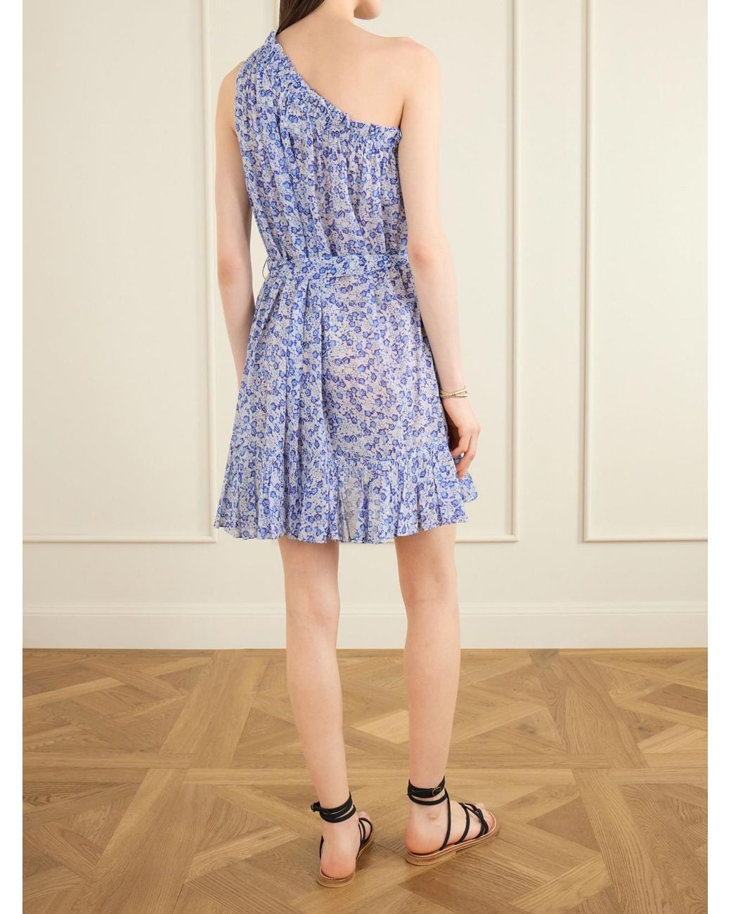 Isabel Marant Blue Estella Floral-Print Organic Cotton Mini Dress