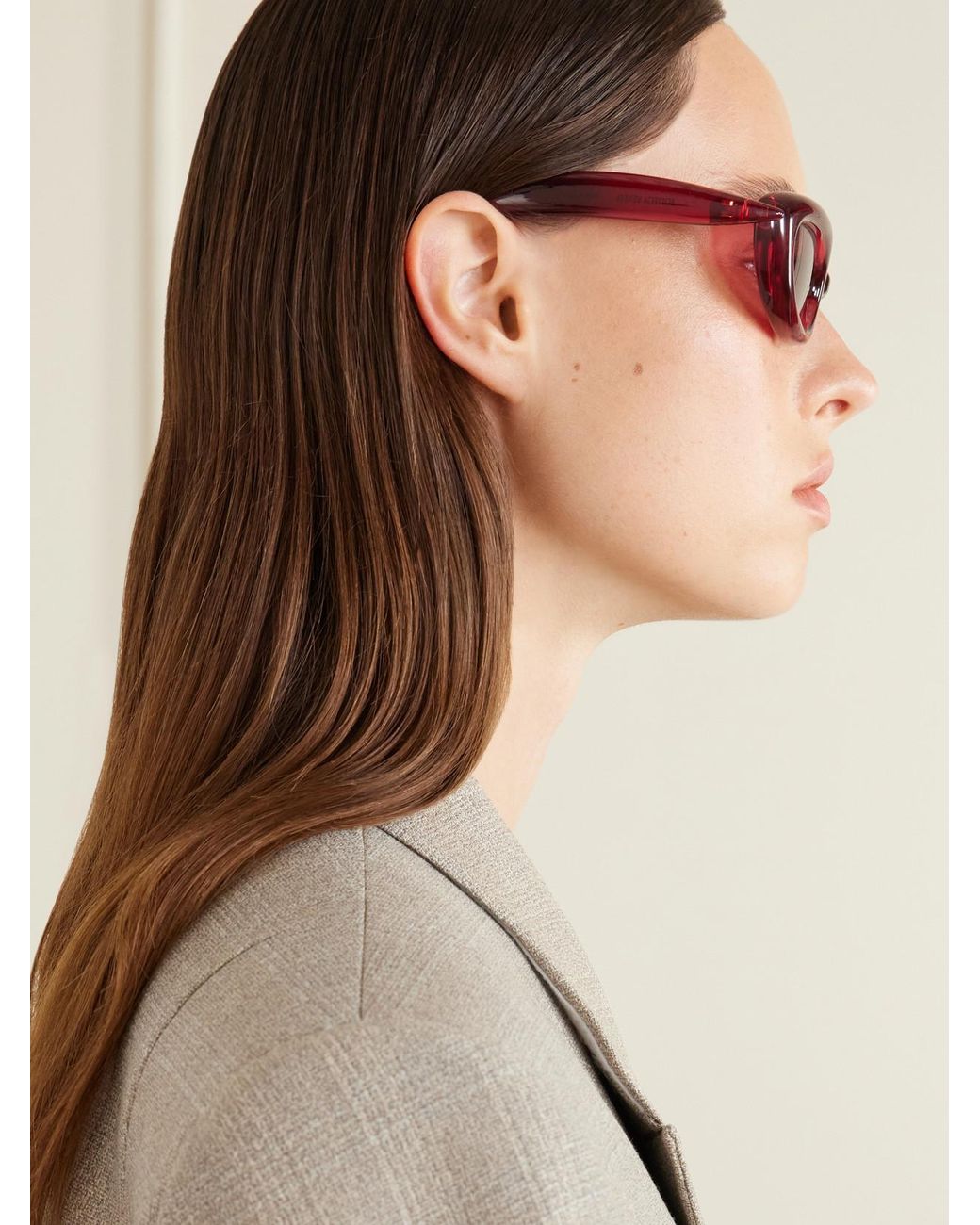 Bottega Veneta Pink Sardine Cat-Eye Injected Sunglasses